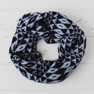 Mirror snood / cowl - navy and angelite blue