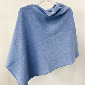 Lambswool knitted poncho - iceberg blue (MADE TO ORDER)