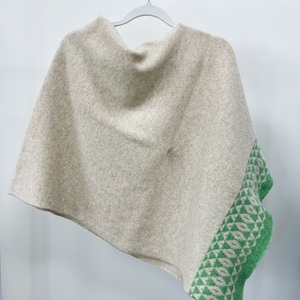Mirror knitted poncho - springtime and linen (MADE TO ORDER)