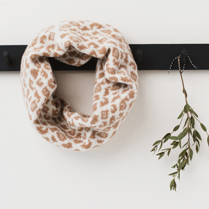 Leopard snood / cowl - cream