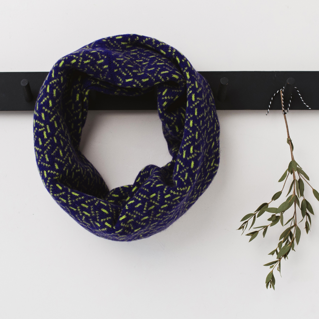 Scatter snood / cowl - nightfall and lime (MADE TO ORDER)