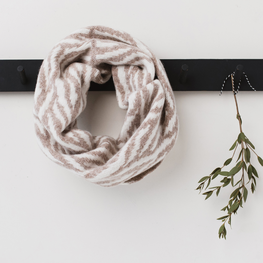 Zebra snood / cowl - cobble and white (MADE TO ORDER)