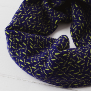 SAMPLE Scatter snood / cowl - nightfall and lime