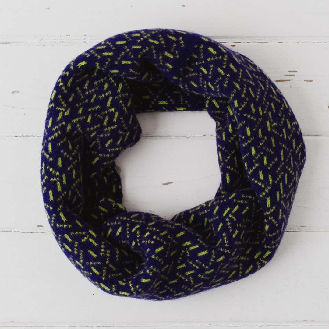 Scatter snood / cowl - nightfall and lime (MADE TO ORDER)