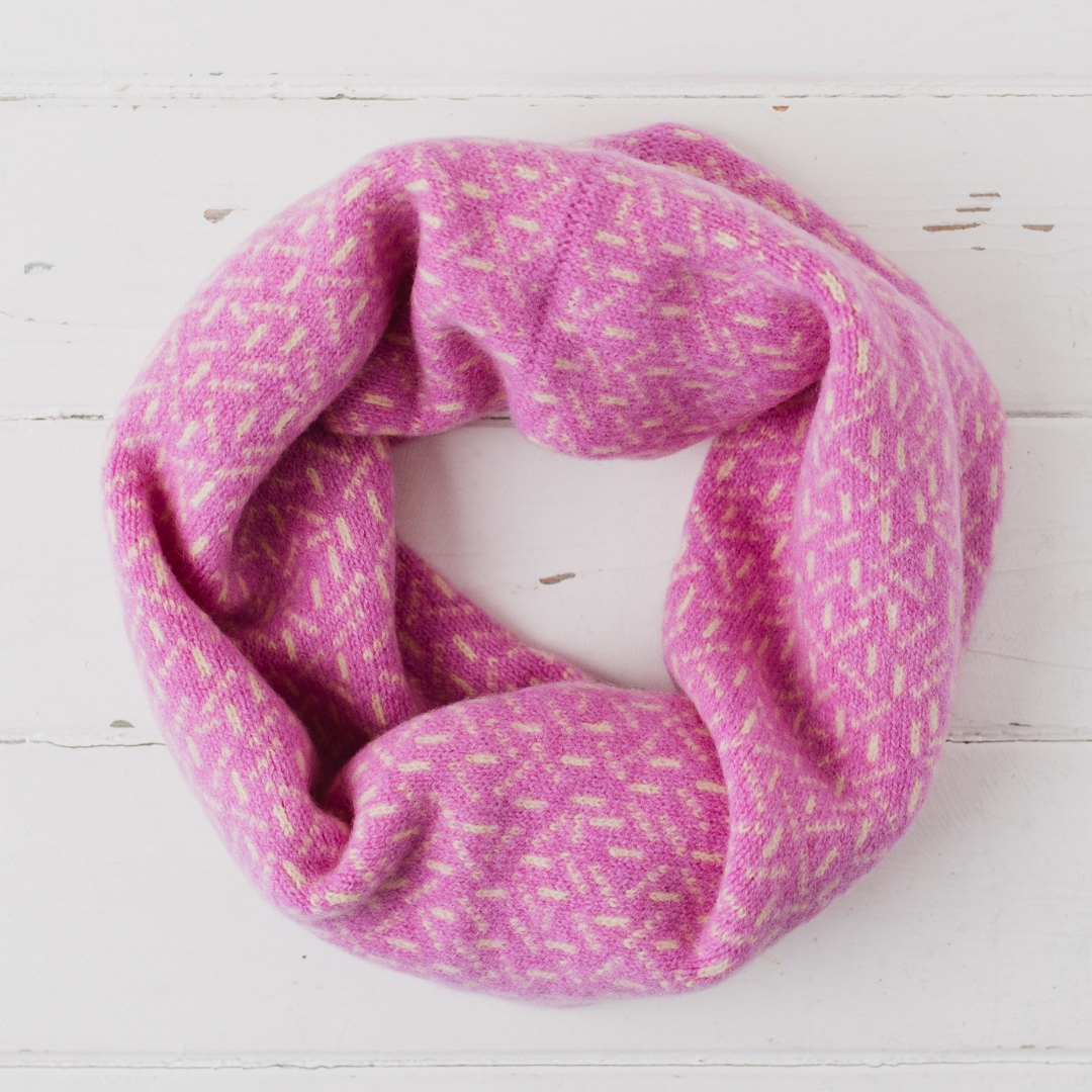 Scatter snood / cowl - thulian pink and lemonade (MADE TO ORDER)