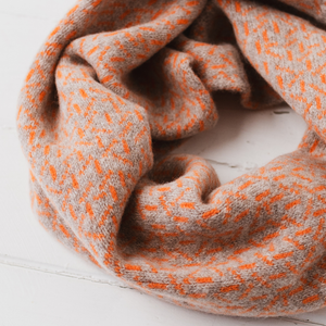 Scatter snood / cowl - cobble and orange soda (MADE TO ORDER)