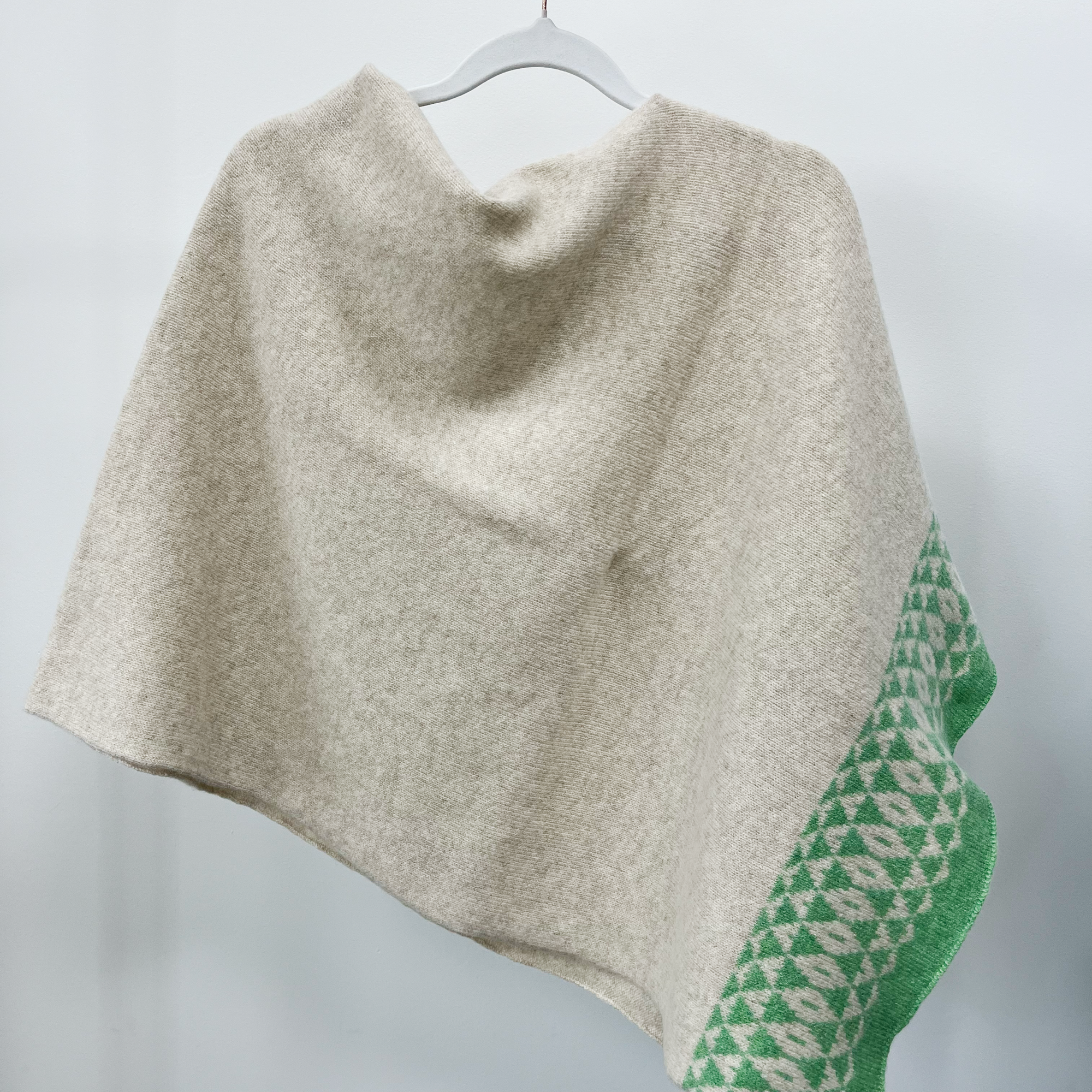 Mirror knitted poncho - springtime and linen (MADE TO ORDER)