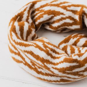 Zebra snood / cowl - sedona and white