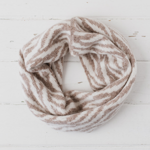 Zebra snood / cowl - cobble and white