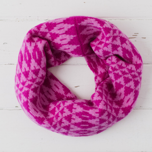 Mirror snood / cowl - honesty and thulian pink (MADE TO ORDER)